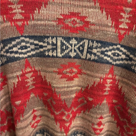 Denim & Supply Ralph Lauren Red and Tan Crew Neck Sweater - Picture 4 of 7